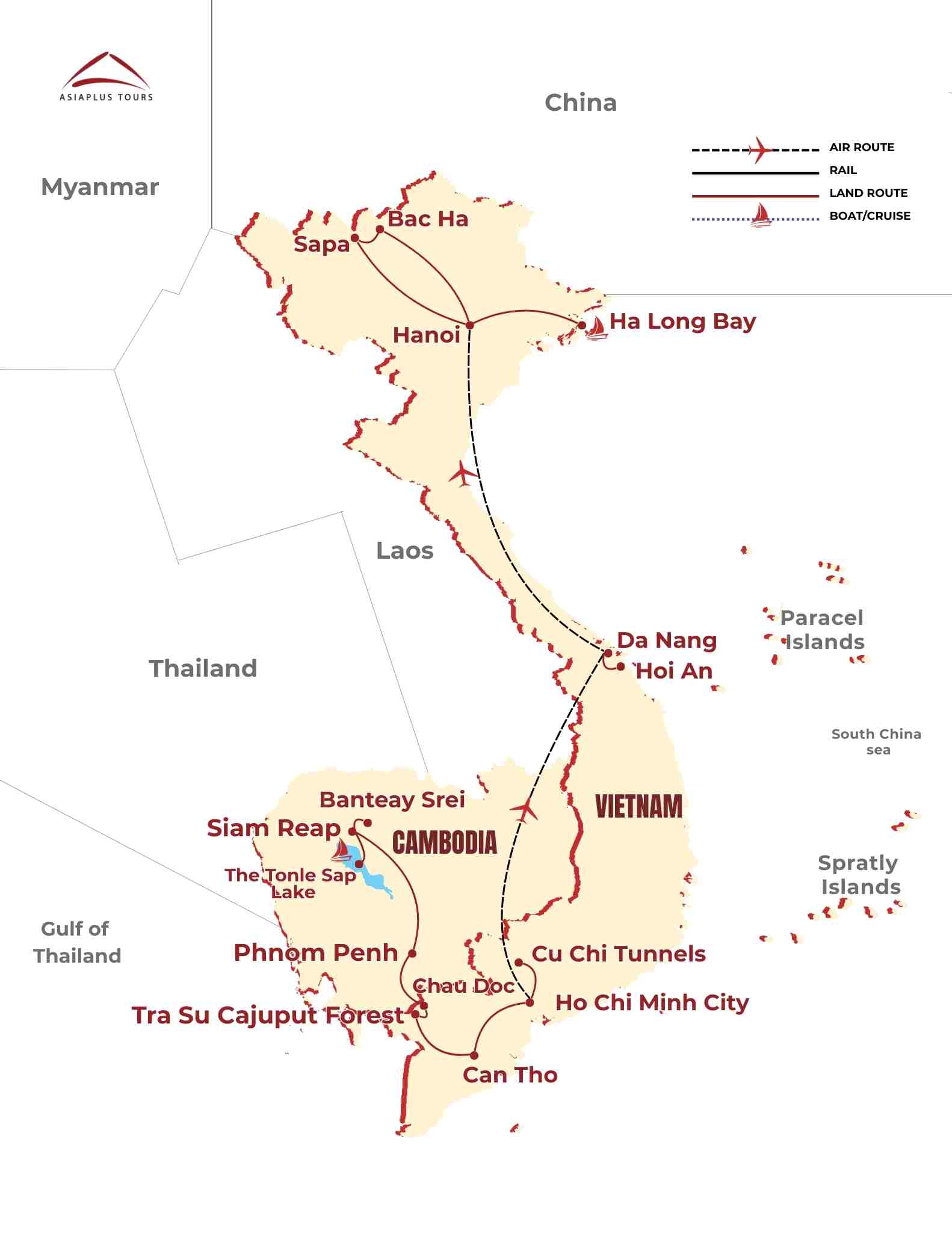 Indochina Tourist Map