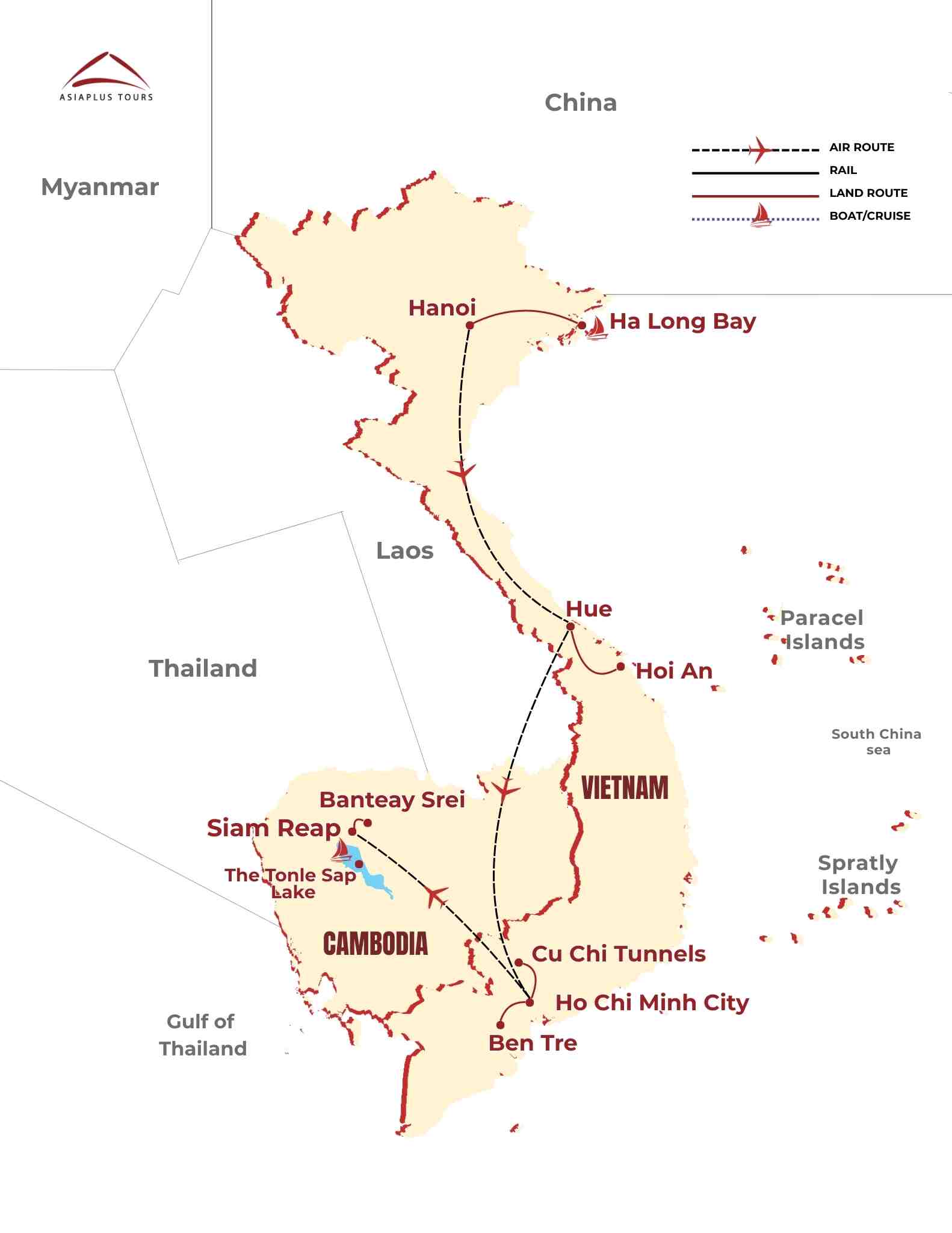 Indochina Tourst Map