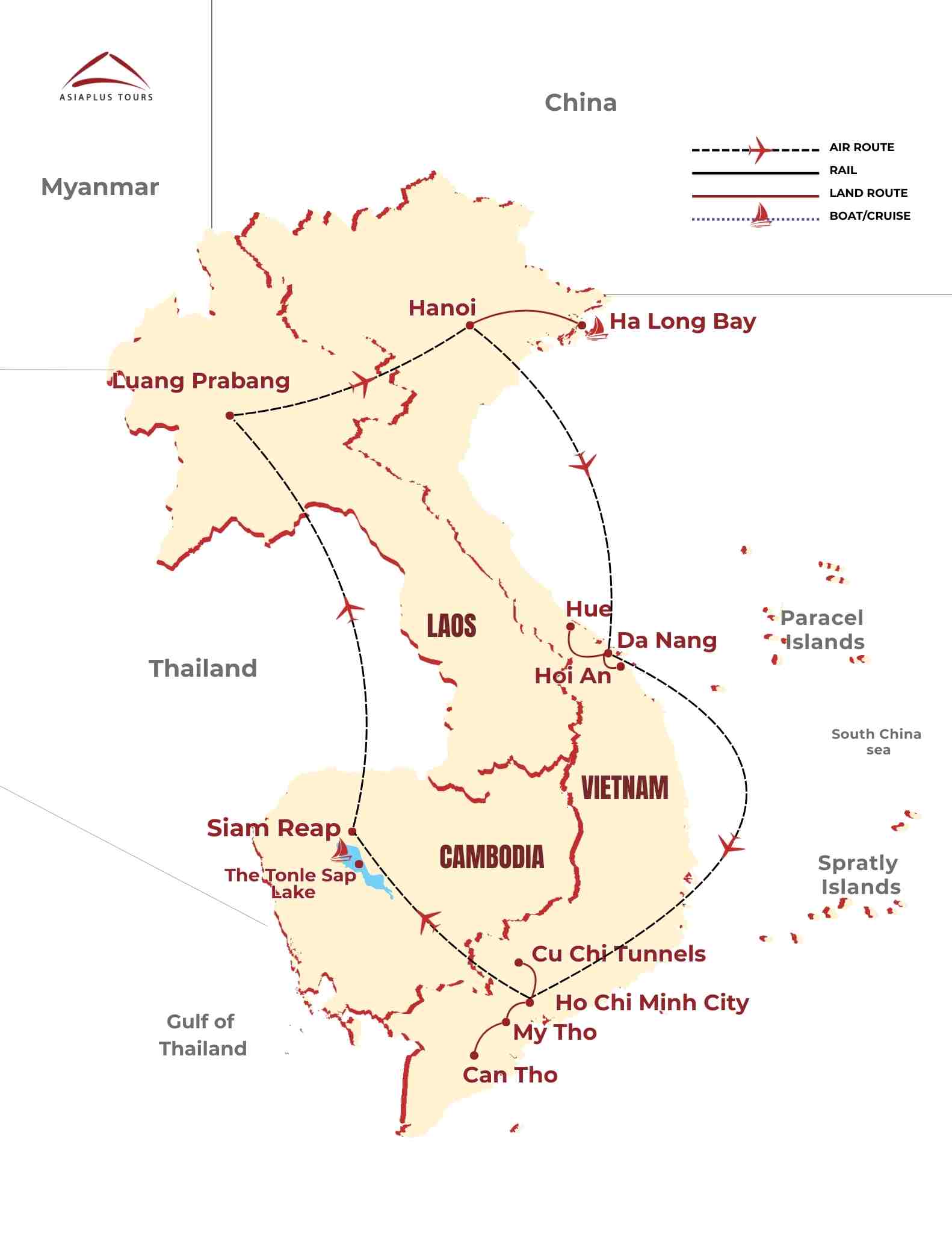 Indochina Tourist Map