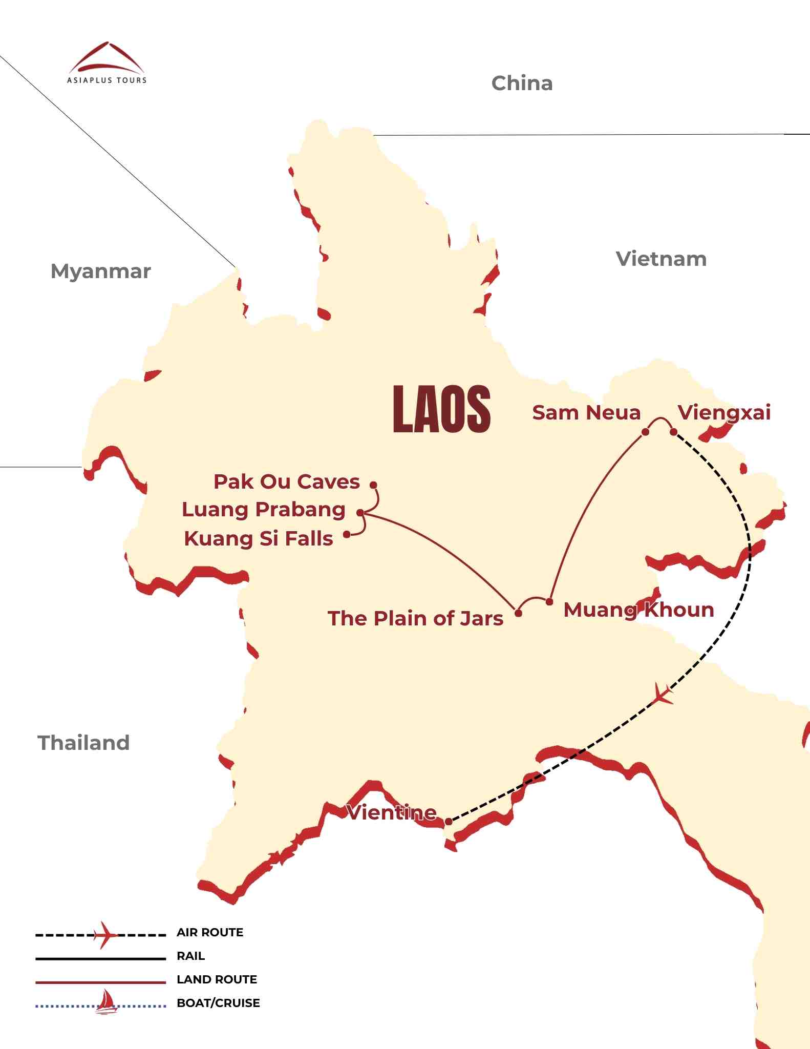 Laos Tourist Map