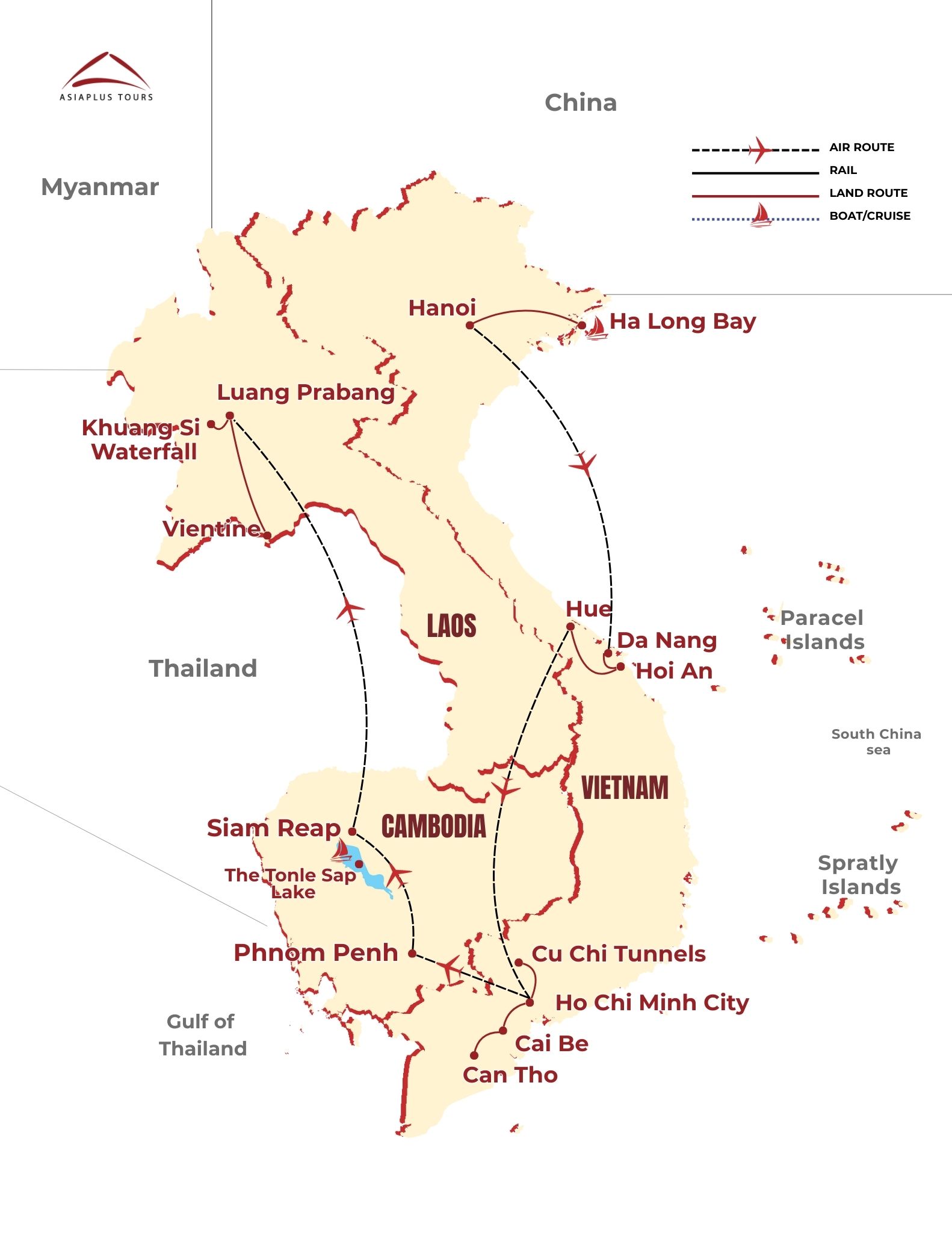 Indochina Tourist Map